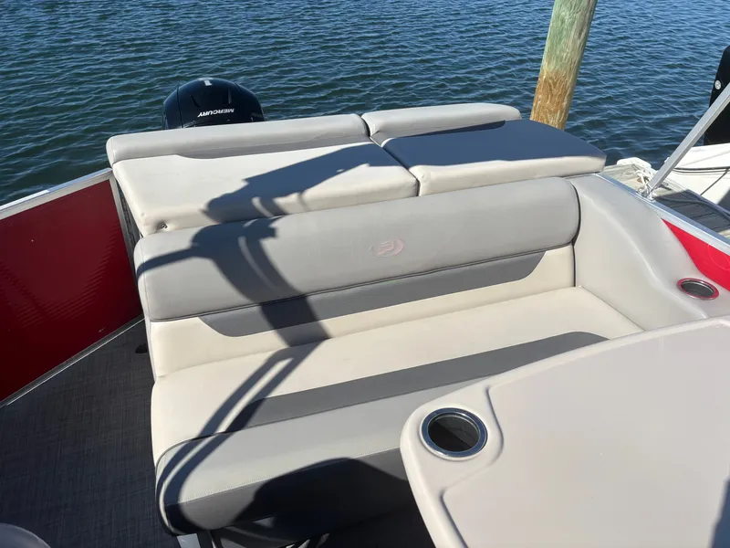 Slide: The Image of 2022 Princecraft 23 Vectra boat interior with comfortable seating and cup holders. - 11