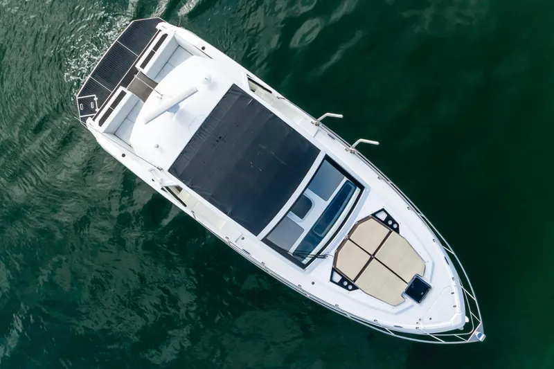 Slide: The Image of Overhead view of 2017 Cruisers Yachts 39 Express Coupe on water. - 13