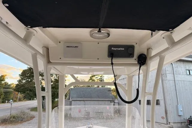 Slide: The Image of 2018 Boston Whaler 230 Outrage boat console with Mercury and Raymarine equipment. - 11