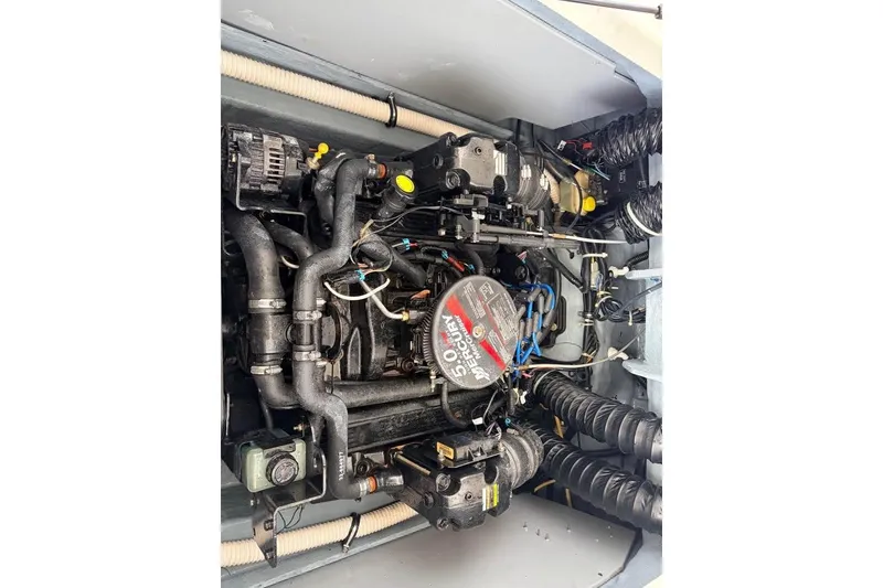 Slide: The Image of Engine compartment of a 2007 Bayliner 217 Deck Boat with Mercury 5.0L engine. - 8