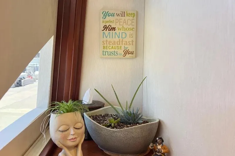 Slide: The Image of Decorative plants and inspirational sign on 2004 Lazzara SC Motor Yacht interior. - 47