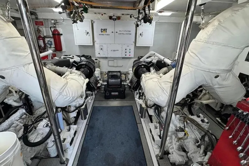 Slide: The Image of Engine room of 2004 Lazzara SC Motor Yacht with CAT marine power systems. - 69