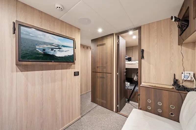 Slide: The Image of Luxurious interior of 2022 Azimut Grande 27 METRI yacht with modern amenities. - 140
