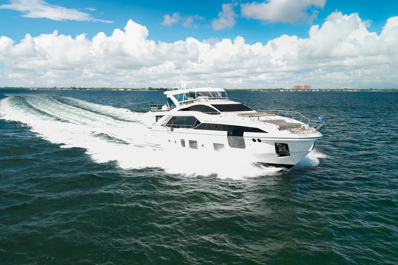 Slide: The Image of Luxury Azimut Grande 27 METRI yacht cruising on open water, 2022 model. - 18