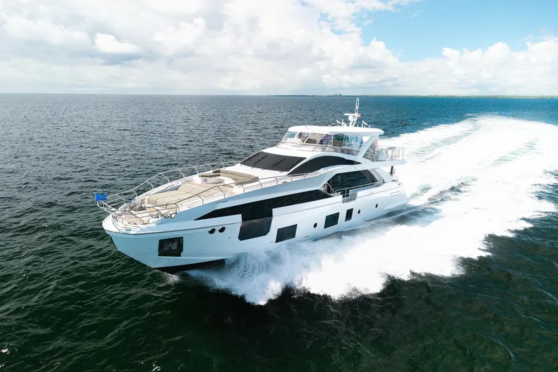 Slide: The Image of Luxury Azimut Grande 27 METRI yacht cruising on open sea, 2022 model. - 22