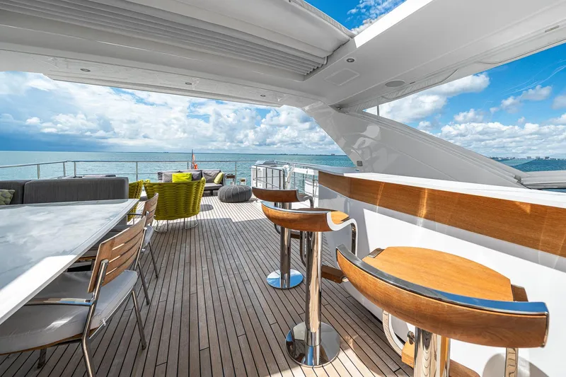 Slide: The Image of Luxurious deck of 2022 Azimut Grande 27 METRI yacht with ocean view. - 61