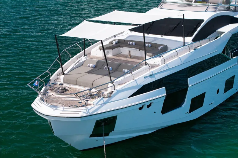 Slide: The Image of Luxurious 2022 Azimut Grande 27 METRI yacht with spacious deck and modern design. - 7