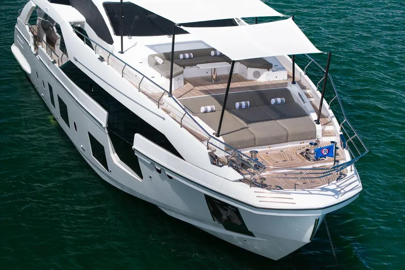 Slide: The Image of Luxurious 2022 Azimut Grande 27 METRI yacht with spacious deck and modern design. - 8