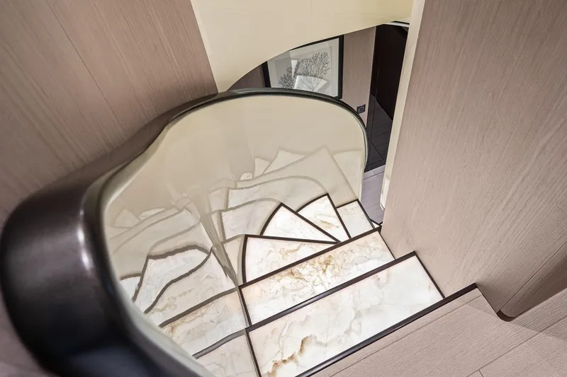 Slide: The Image of Luxurious staircase in 2022 Azimut Grande 27 METRI yacht interior. - 85