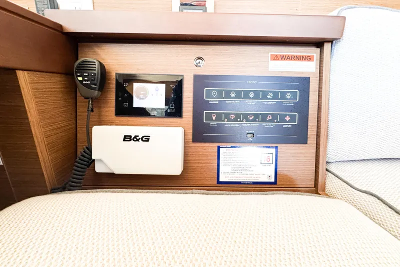 Slide: The Image of Control panel of a 2018 Lagoon 40 catamaran with B&G navigation equipment. - 33