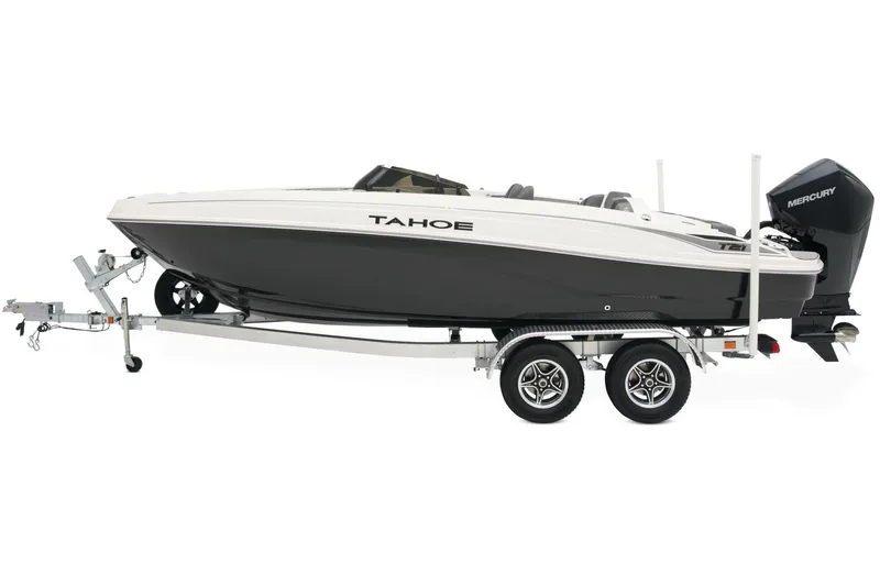 Slide: The Image of 2026 Tahoe T21 boat interior with seating and steering wheel. - 7