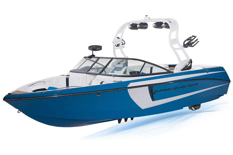 Slide: The Image of Manufacturer Provided Image: 2016 Nautique Super Air Nautique 230, blue and white wakeboard boat. - 17
