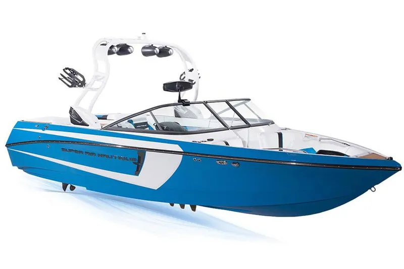 Slide: The Image of Manufacturer Provided Image: 2016 Nautique Super Air Nautique 230, blue and white wakeboard boat. - 18