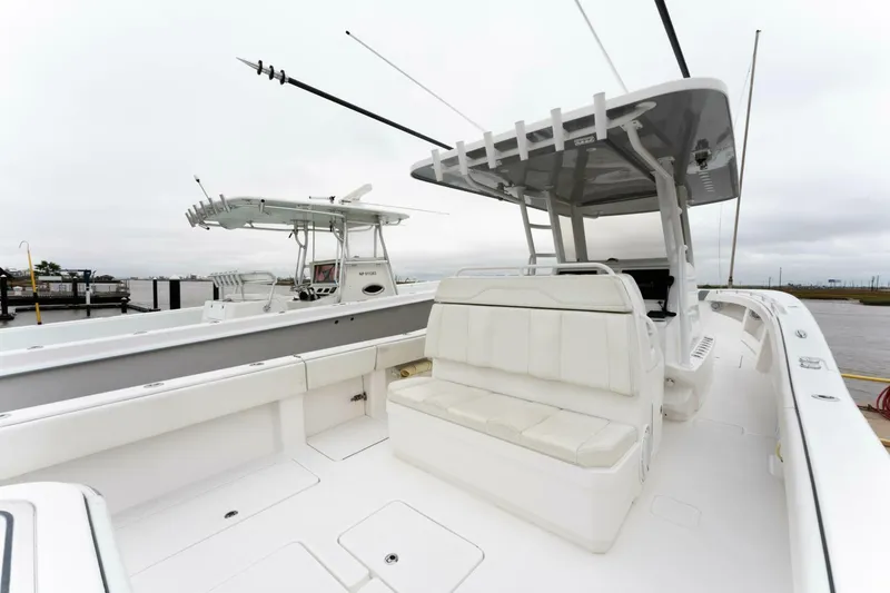 Slide: The Image of 2019 Invincible 39 Open Fisherman boat with spacious seating and fishing amenities. - 12