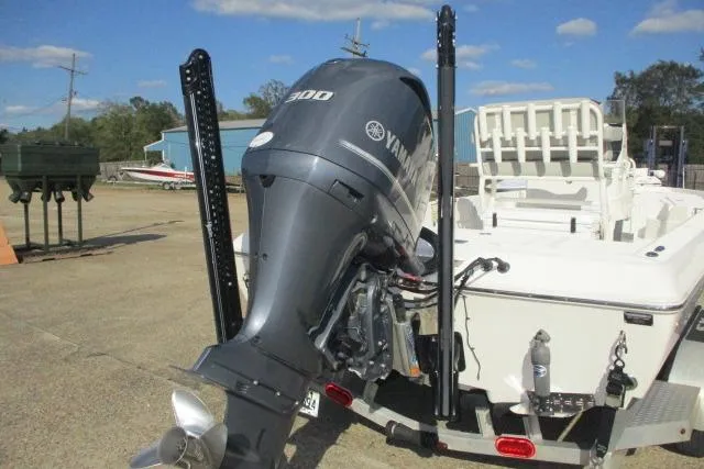 Slide: The Image of 2021 Skeeter SX240 boat with Yamaha 300 outboard motor on trailer. - 9