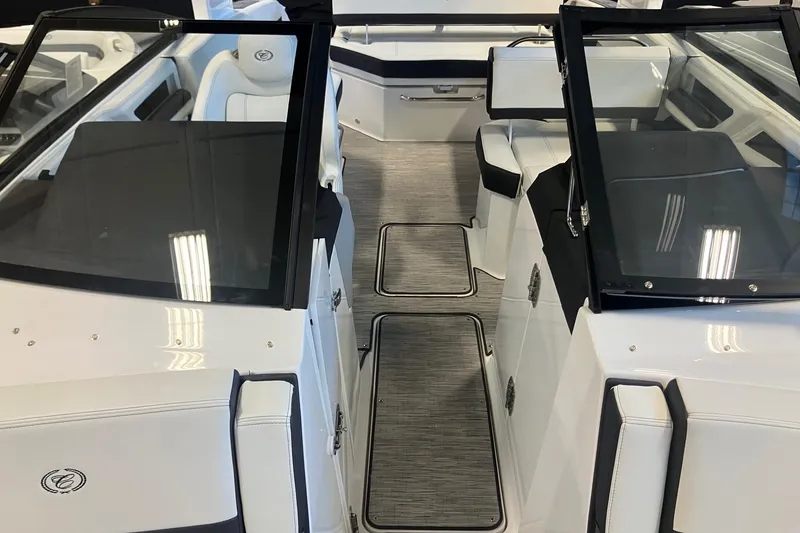Slide: The Image of 2026 Cobalt R6 boat interior with sleek design and modern seating arrangement. - 22