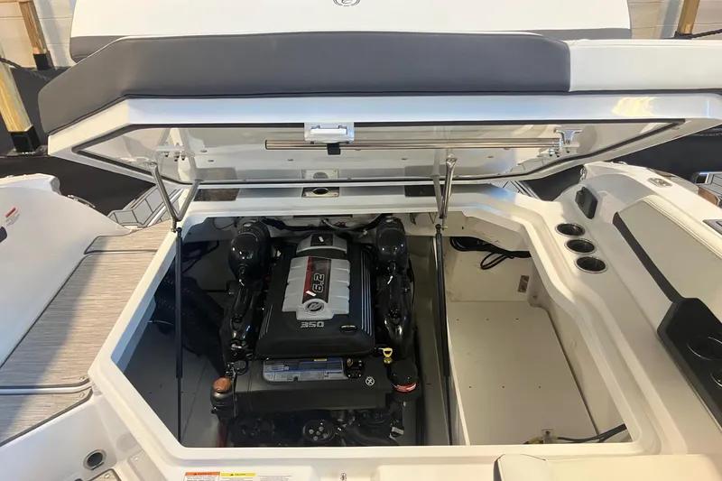 Slide: The Image of 2026 Cobalt R6 boat engine compartment with 6.2L 350 horsepower engine. - 7