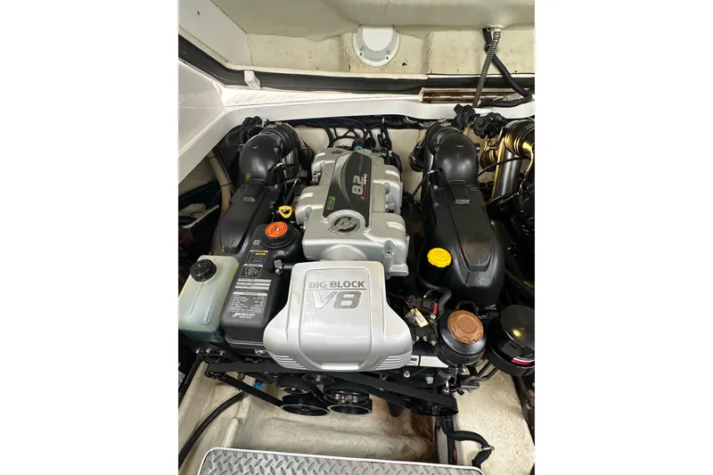 Slide: The Image of Engine compartment of a 2016 Formula 330 Crossover Bowrider with a V8 engine. - 20