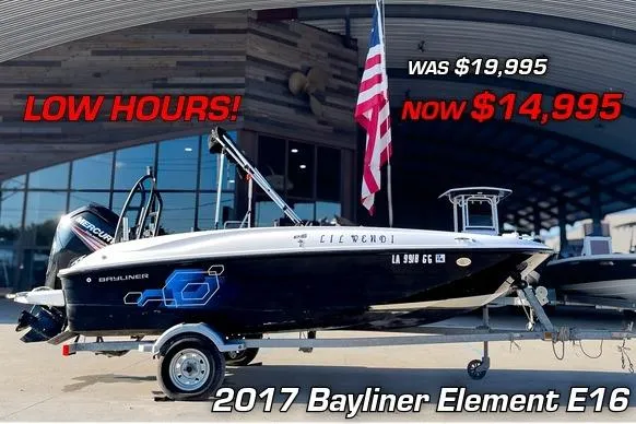 The Image of 2017 Bayliner Element E16 boat for sale, low hours, priced at $14,995, The Boatyard Louisiana. - 0