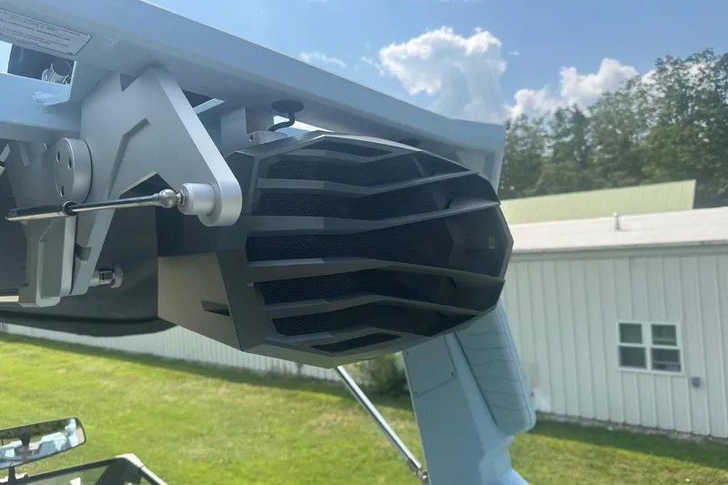 Slide: The Image of 2026 Nautique Super Air Nautique G23 boat speaker detail under sunny sky. - 41