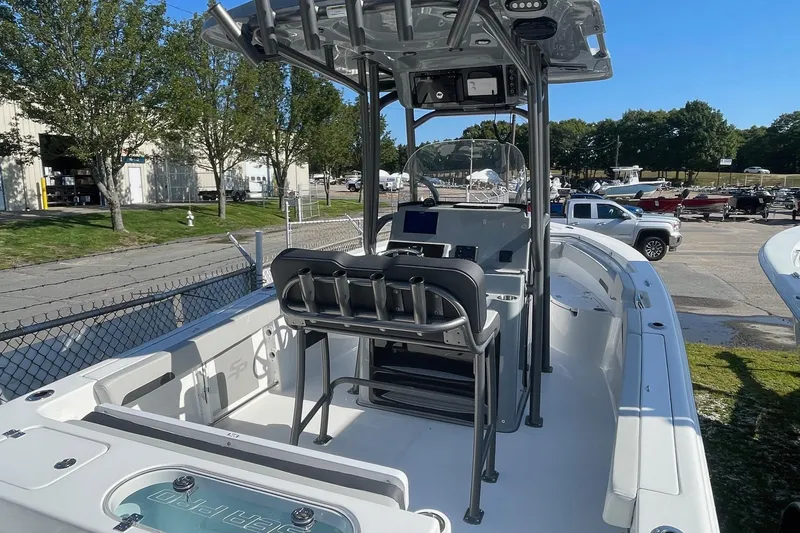 Slide: The Image of 2025 Sea Pro 222 Center Console boat in a marina setting, showcasing sleek design and modern features. - 4