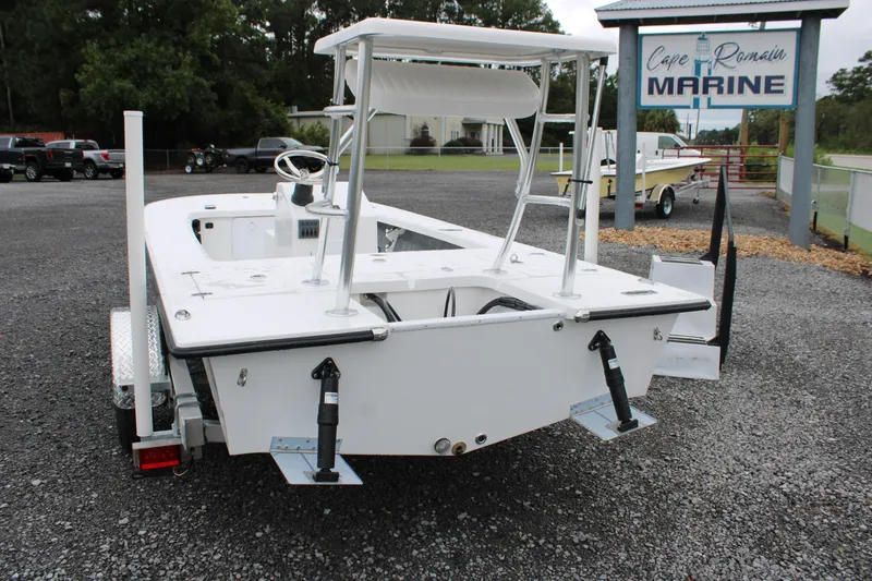 Slide: The Image of 2026 Mitzi Skiffs 17 Tournament boat on trailer at Cape Romain Marine dealership. - 3