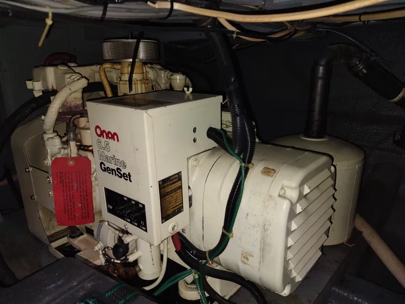 Slide: The Image of Onan Marine GenSet in 1987 Chris-Craft 381 Catalina engine room. - 29