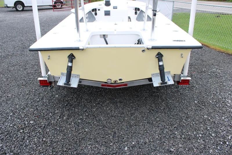 Slide: The Image of 2026 Mitzi Skiffs 17 Tournament boat on trailer at Cape Romain Marine. - 3