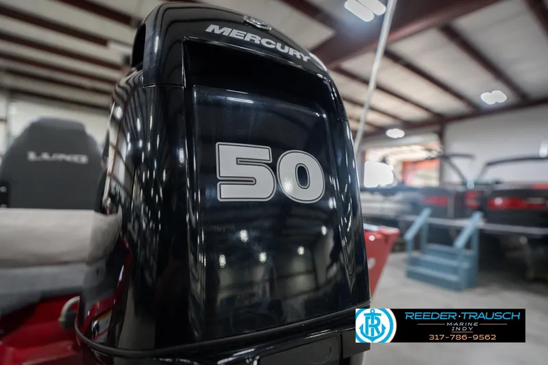 Slide: The Image of 2023 Lund 1650 Angler SS with Mercury 50 engine in a showroom. - 43