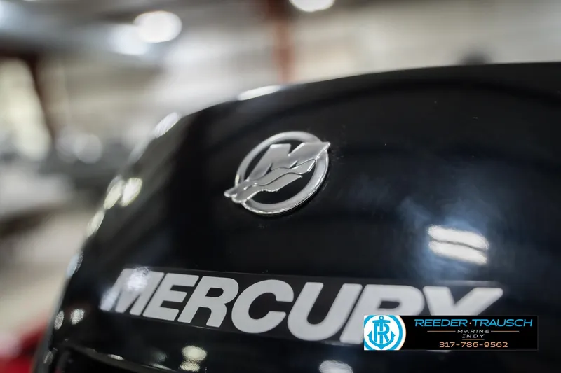 Slide: The Image of Close-up of Mercury engine on 2023 Lund 1650 Angler SS boat. - 44