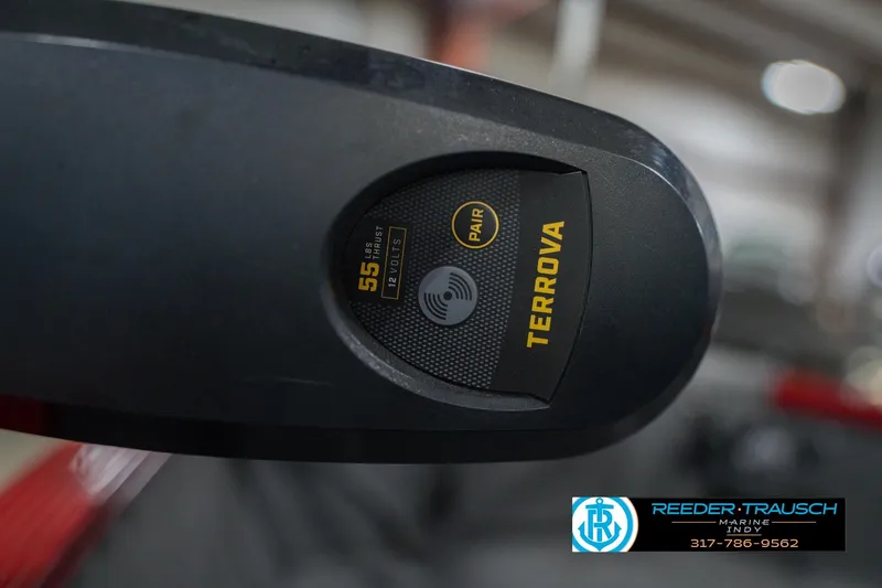 Slide: The Image of Close-up of Terrova trolling motor on 2023 Lund 1650 Angler SS boat. - 48
