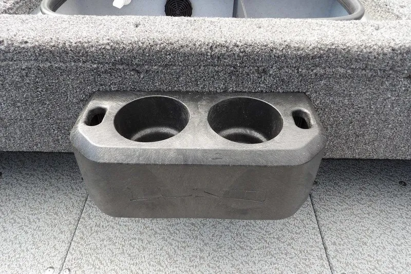 Slide: The Image of Cup holders on 2026 Lund 1775 Adventure Sport boat, gray interior. - 14