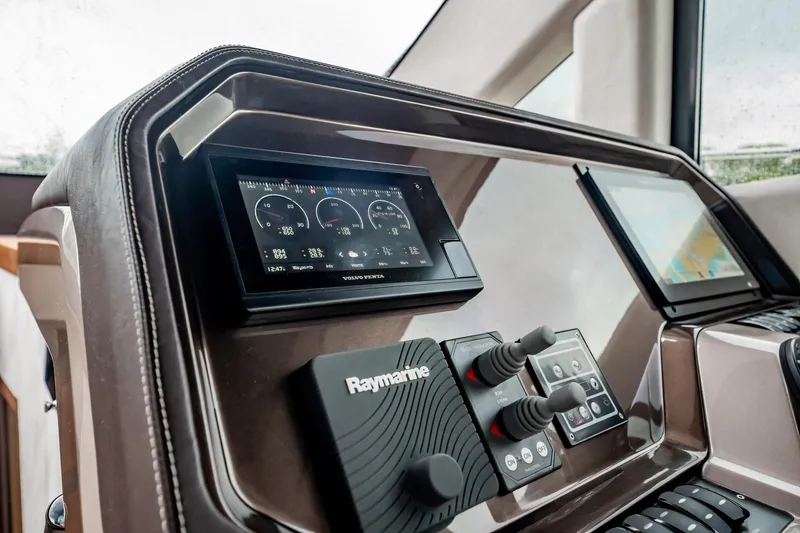 Slide: The Image of Control panel of 2017 Galeon 510 Sky yacht with Raymarine navigation system. - 21