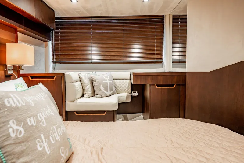 Slide: The Image of Luxurious cabin interior of 2017 Galeon 510 Sky yacht with elegant decor. - 44