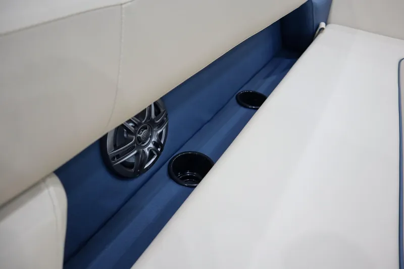 Slide: The Image of Interior of 2026 Godfrey Sweetwater 2286 C Tritoon with speaker and cup holders. - 14