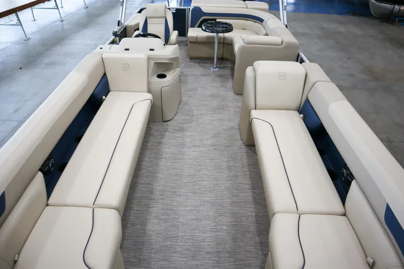 Slide: The Image of Luxurious interior of 2026 Godfrey Sweetwater 2286 C Tritoon with plush seating and modern design. - 5