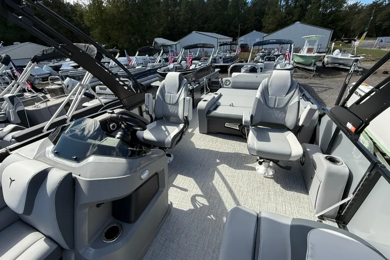Slide: The Image of 2026 Tahoe Pontoon LTZ Versatile Rear Lounger with luxurious seating and modern design. - 16
