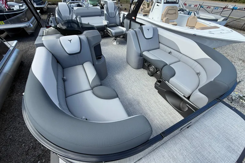 Slide: The Image of 2026 Tahoe Pontoon LTZ Versatile Rear Lounger with luxurious seating and modern design. - 18