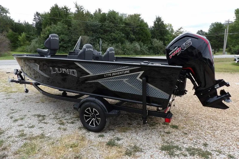 Slide: The Image of 2026 Lund 1775 Adventure SS boat with Mercury Pro XS engine on trailer. - 8