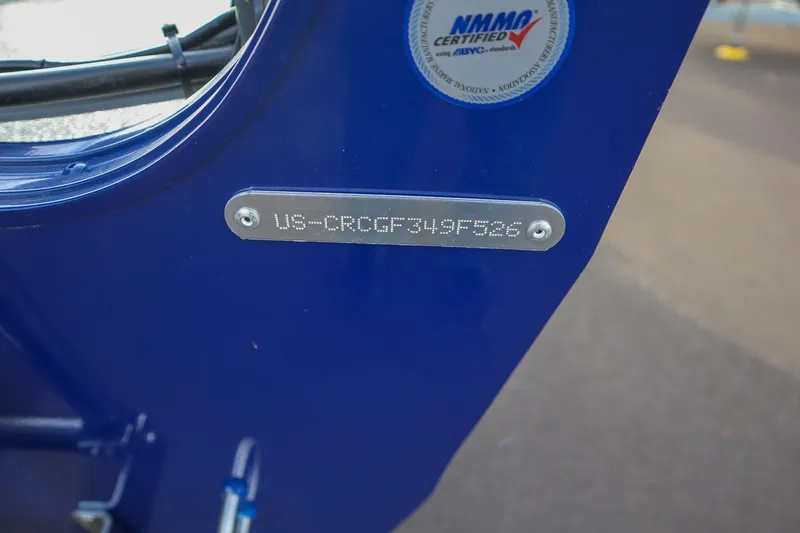 Slide: The Image of 2026 Crestliner 1750 Hawk boat with NMMA certification and visible hull identification number. - 17