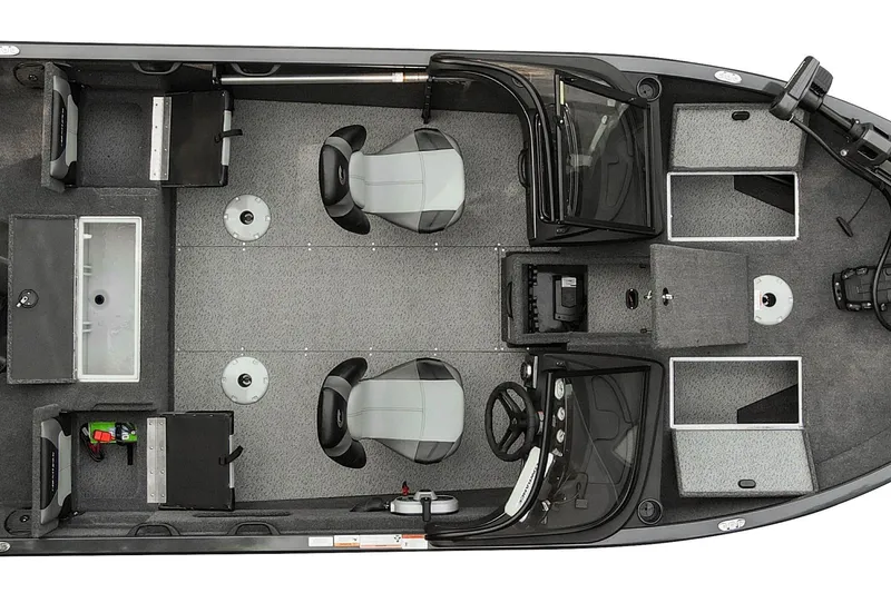 Slide: The Image of Top view of 2026 Crestliner 1750 HAWK WT fishing boat interior layout. - 19