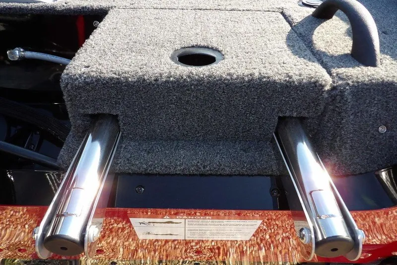 Slide: The Image of 2026 Lund 1775 Impact XS Sport boat ladder and carpeted platform detail. - 9