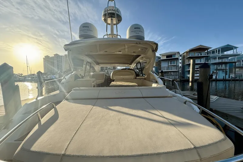 Slide: The Image of 2016 Cranchi M 44 HT yacht docked at marina during sunset. - 14