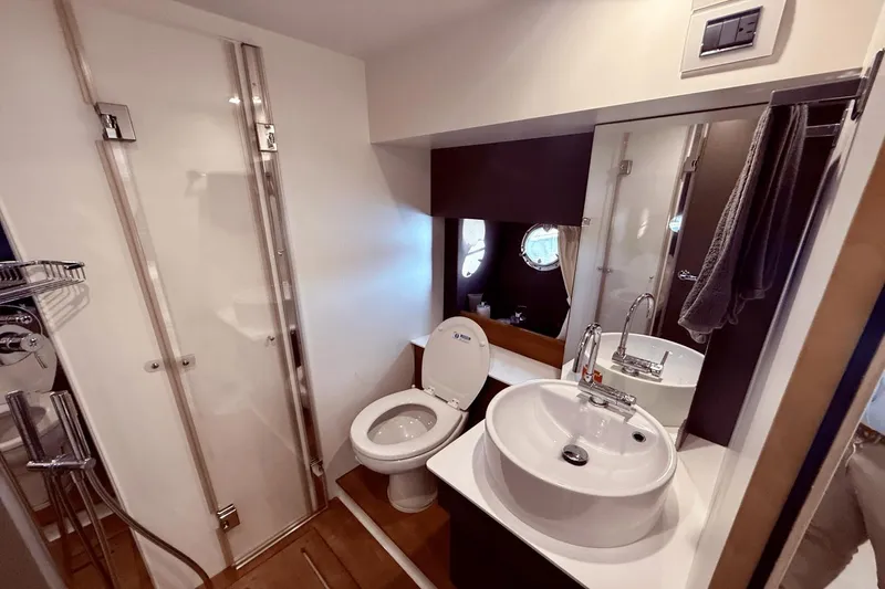 Slide: The Image of Luxurious bathroom in 2016 Cranchi M 44 HT yacht with modern fixtures. - 43