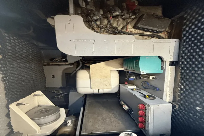 Slide: The Image of Engine room of 2016 Cranchi M 44 HT yacht with mechanical components. - 50