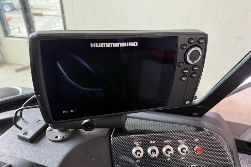 Slide: The Image of Humminbird Helix 7 fish finder on 2017 Lowe Fish & Ski 1710 dashboard. - 11