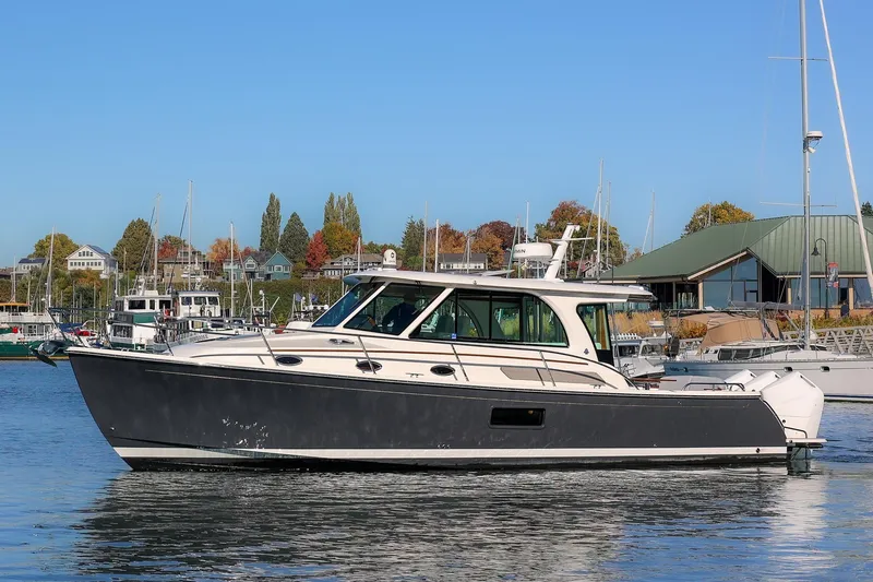 Slide: The Image of 2024 Back Cove 39O boat with triple 400 V10 engines - 2