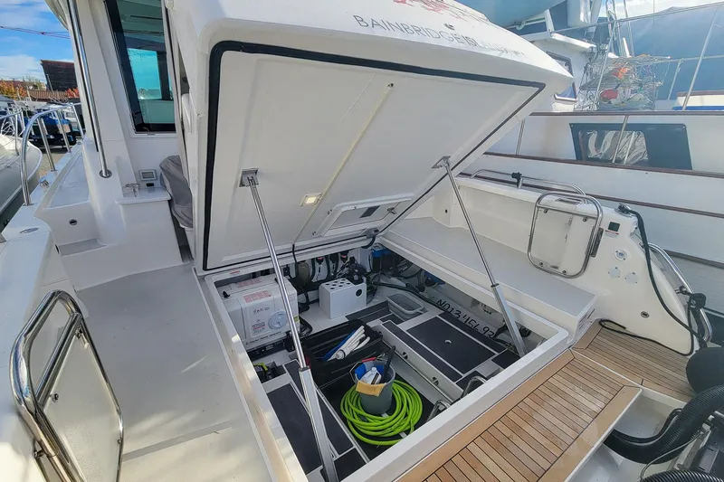 Slide: The Image of 2024 Back Cove 39O cockpit storage compartment. - 30