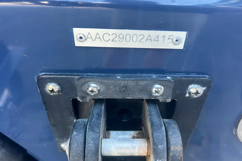 Slide: The Image of 2015 Century 2901 Center Console boat with visible serial number plate. - 44