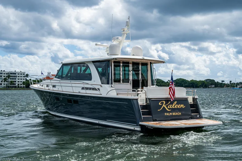 Slide: The Image of 2022 Sabre 58 Salon Express yacht cruising on a cloudy day. - 41